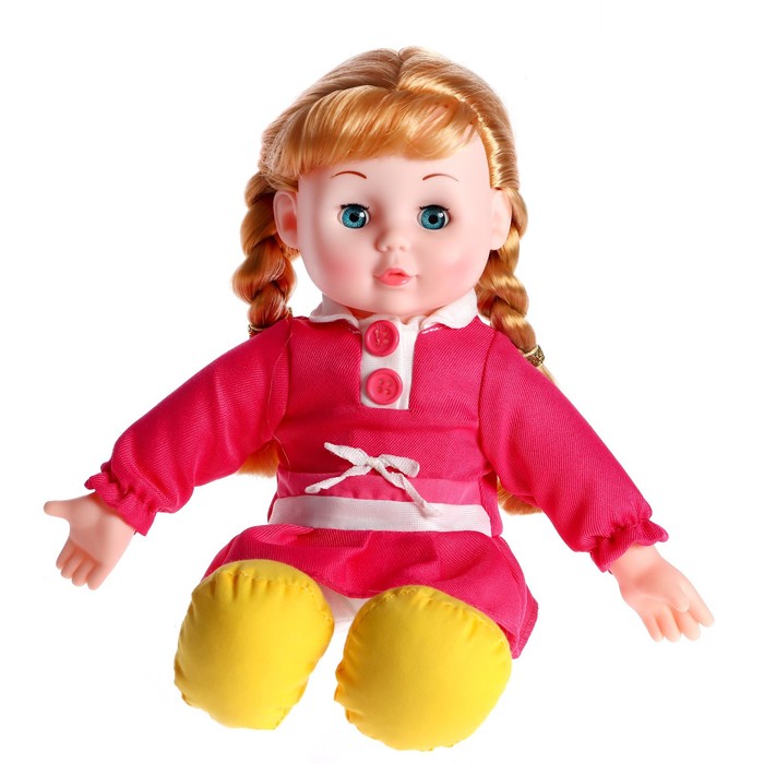 Кукла мягконабивная «Сонечка» 30см, со звуком, в платье - фото 1905931882