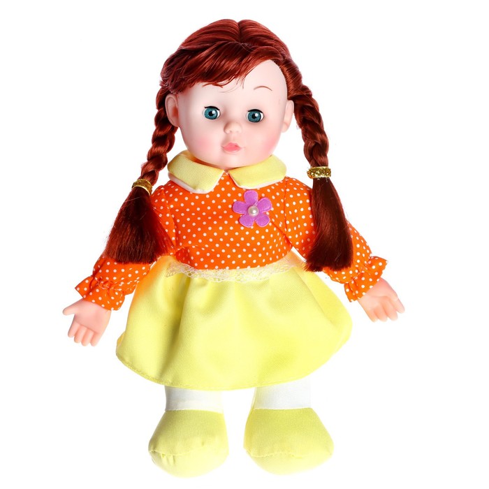 Кукла мягконабивная «Сонечка» 30 см, со звуком, в платье - фото 1905931883