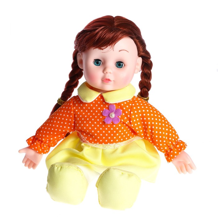 Кукла мягконабивная «Сонечка» 30 см, со звуком, в платье - фото 1905931884