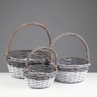 Набор корзин, 3шт, лоза, S:24х24хH12хHH26, M:29х29хH13хHH31, L:34х34хH15хHH36 см 7107526