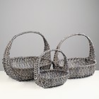 Набор корзин, 3шт, лоза, S:23х20хH9хHH23,M: 28х25хH11хHH28, L:33х30хH13хHH33 см 7107527