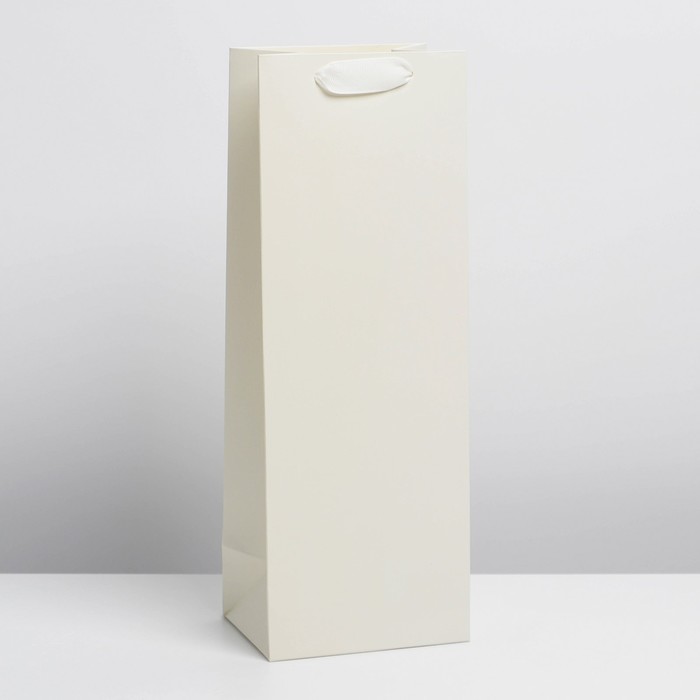 Пакет подарочный под бутылку, упаковка, «Молочный», 13 x 36 x 10 см - Фото 1