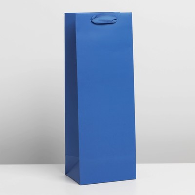 Пакет подарочный под бутылку, упаковка, «Синий», 13 x 36 x 10 см