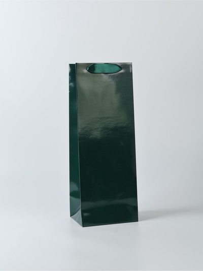 Пакет подарочный под бутылку, упаковка, «Изумруд», 13×36×10 см