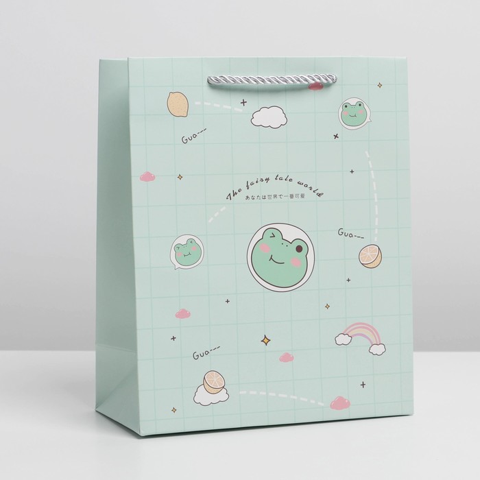 Пакет подарочный, упаковка, «Милая лягушка», 33 х 25 х 12 см - Фото 1