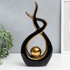 Сувенир керамика "Абстракция. Прикосновение. Шар" чёрный с золотом 31х6х16 см - фото 9903568
