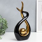 Сувенир керамика "Абстракция. Прикосновение. Шар" чёрный с золотом 31х6х16 см - Фото 2