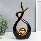 Сувенир керамика "Абстракция. Прикосновение. Шар" чёрный с золотом 31х6х16 см - фото 9903570