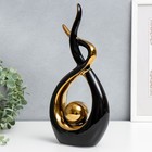 Сувенир керамика "Абстракция. Прикосновение. Шар" чёрный с золотом 31х6х16 см - фото 9903571