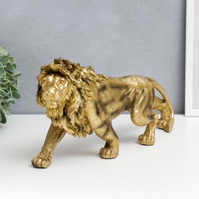 Сувенир полистоун "Лев - король Африки" золото 37х18 см