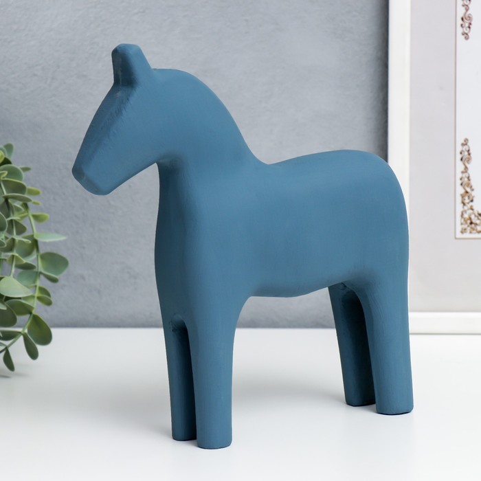 Сувенир дерево "Конь синий матовый" 23,5х5,5х22 см