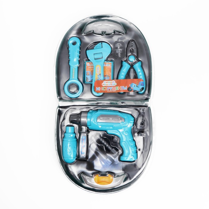 Игровой набор инструментов в чемоданчике, Синий трактор - фото 1907379750
