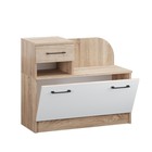 Тумба под обувь Денвер, 900х380х750, Дуб сонома/Белый - фото 21490780