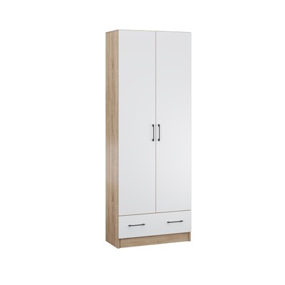 Шкаф двухстворчатый «Денвер», 800×380×2150 мм, Дуб сонома/Белый