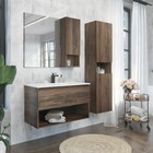 Зеркало шкаф для ванной комнаты Comforty «Бордо 90», 900×800 мм, цвет дуб темно-коричневый - Фото 2