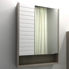 Зеркало шкаф Comforty Клеон 60 для ванной комнаты, цвет белый/дуб дымчатый - фото 297403951