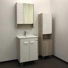 Зеркало шкаф для ванной комнаты Comforty «Клеон 60», 600×800 мм, цвет белый/дуб дымчатый - Фото 2