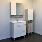 Зеркало шкаф для ванной комнаты Comforty «Клеон 75», 750×800 мм, цвет белый/дуб дымчатый - Фото 2