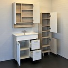 Зеркало шкаф для ванной комнаты Comforty «Клеон 75», 750×800 мм, цвет белый/дуб дымчатый - Фото 4