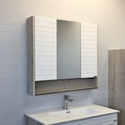 Зеркало шкаф для ванной комнаты Comforty «Клеон 90», 900×800 мм, цвет белый/дуб дымчатый - Фото 4