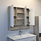 Зеркало шкаф для ванной комнаты Comforty «Клеон 90», 900×800 мм, цвет белый/дуб дымчатый - Фото 5
