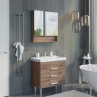 Зеркало шкаф Comforty Никосия 80 для ванной комнаты, цвет дуб тёмный - Фото 2