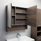 Зеркало шкаф Comforty Никосия 80 для ванной комнаты, цвет дуб тёмный - Фото 5