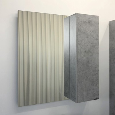 Зеркало шкаф для ванной комнаты Comforty «Осло 80», 800×800 мм, цвет бетон светлый