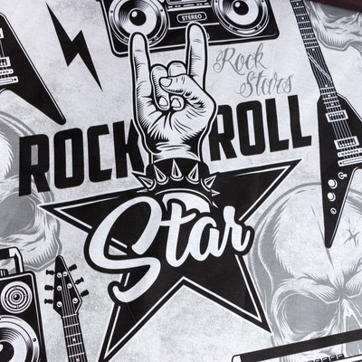 Постельное бельё евро «Этель» Rock star, бязь