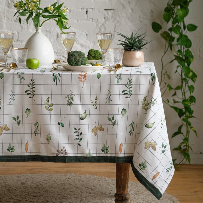Скатерть «Этель» Flora, 149×220 см, 100% хлопок, саржа 190 г/м²