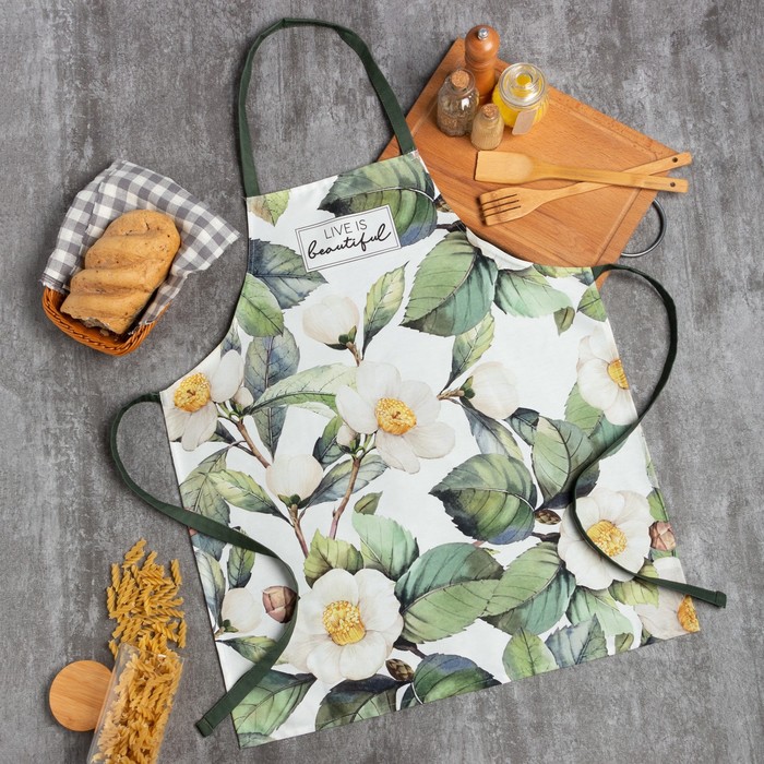 Фартук кухонный «Этель» Camellia, 60×70 см, саржа 190 г/м² - Фото 1