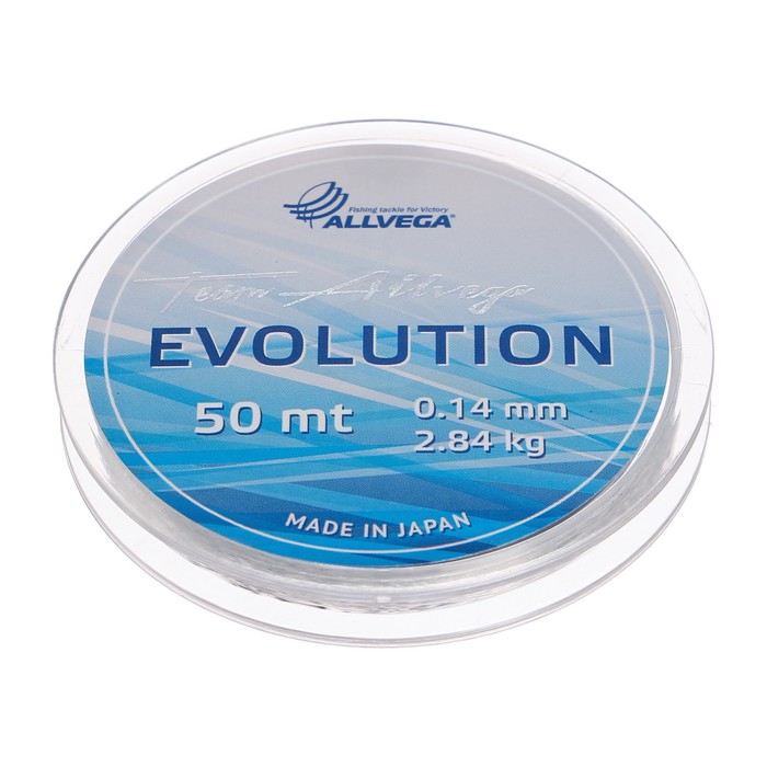 Леска монофильная ALLVEGA Evolution, диаметр 0.14 мм, тест 2.84 кг, 50 м, прозрачная - Фото 1