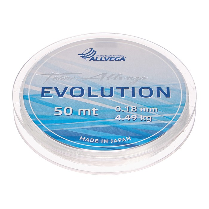 Леска монофильная ALLVEGA Evolution, диаметр 0.18 мм, тест 4.49 кг, 50 м, прозрачная - Фото 1