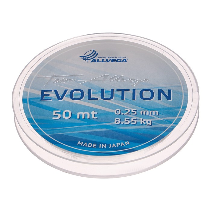 Леска монофильная ALLVEGA Evolution, диаметр 0.25 мм, тест 8.55 кг, 50 м, прозрачная - Фото 1