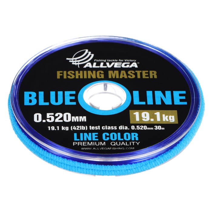 Леска монофильная ALLVEGA Fishing Master, диаметр 0.520 мм, тест 19,1 кг, 30 м, голубая - Фото 1