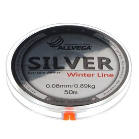 Леска монофильная ALLVEGA Silver, диаметр 0.08 мм, тест 0.89 кг, 50 м, серебристая 7727075