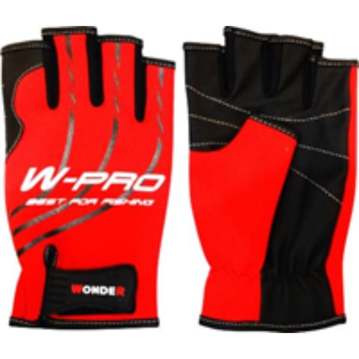 Рыболовные перчатки WONDER W-PRO WG-FGL032 (красные без пальца) M пара - Фото 1