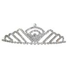 Диадема для волос "Мерцание" корона, серебро - фото 9909228
