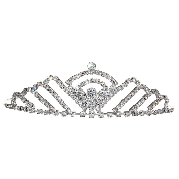 Диадема для волос "Мерцание" корона, серебро - фото 1908240121