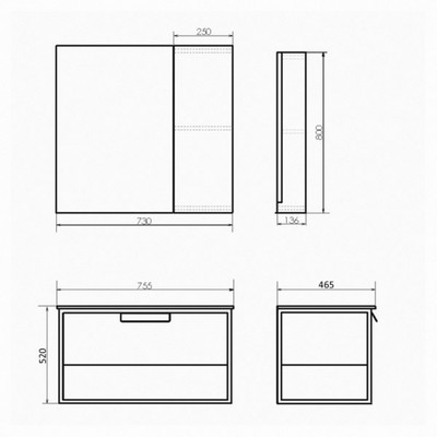 Тумба-умывальник COMFORTY «Бонн-75» цвет дуб темный, с раковиной COMFORTY 75E