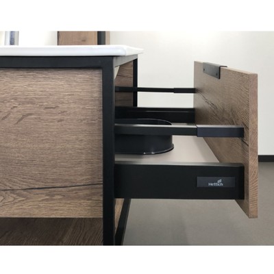 Тумба-умывальник COMFORTY «Бонн-75» цвет дуб темный, с раковиной COMFORTY 75E