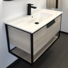 Тумба-умывальник COMFORTY «Бонн-90» цвет дуб дымчатый, с раковиной Quadro 90 - Фото 1