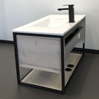 Тумба-умывальник COMFORTY «Бонн-90» цвет дуб дымчатый, с раковиной Quadro 90 - Фото 9