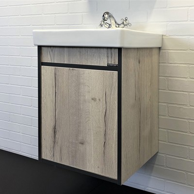 Тумба – умывальник Comforty «Вена – 45», с раковиной Адриана 45, цвет дуб дымчатый