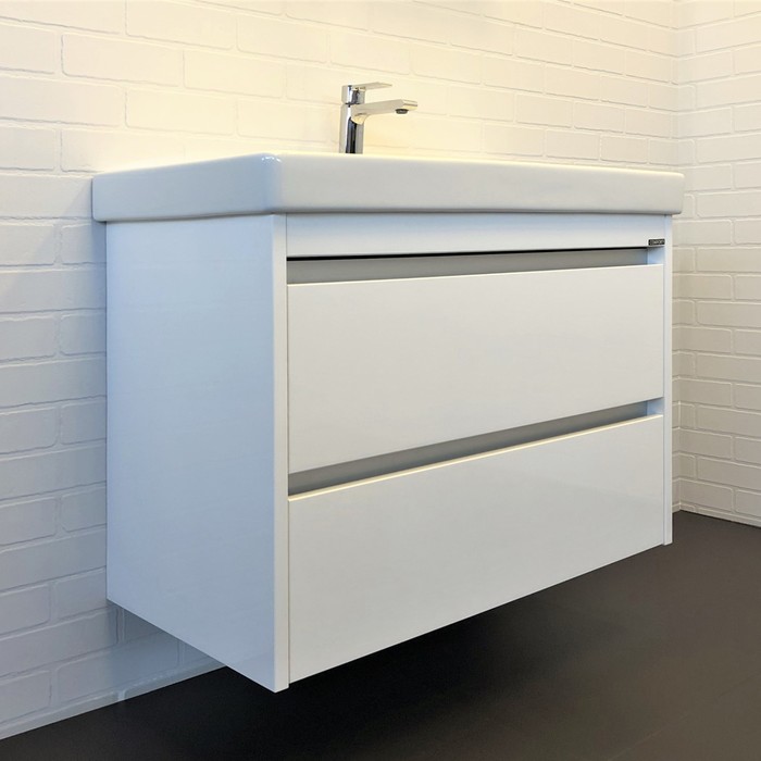 Тумба-умывальник COMFORTY «Дублин-89» цвет белый глянец, с раковиной Адриана-90