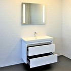 Тумба - умывальник подвесная Comforty «Дублин-89», раковина «Адриана-90», цвет белый глянец - Фото 4
