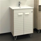 Тумба-умывальник COMFORTY «Клеон-60Н» цвет белый/дуб дымчатый, с раковиной COMFORTY 9060M - Фото 1
