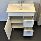 Тумба-умывальник COMFORTY «Клеон-75Н» цвет белый/дуб дымчатый, с раковиной Quadro 75 - Фото 7