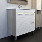 Тумба-умывальник COMFORTY «Клеон-90Н» цвет белый/дуб дымчатый, с раковиной COMFORTY 9090M - Фото 1
