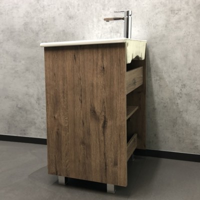 Тумба – умывальник COMFORTY «Марио – 60», с раковиной Quadro 60, цвет дуб тёмный
